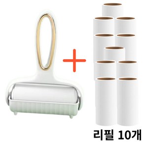 먼지 제거 테이프 (본체 + 테이프11개) 사선컷팅 차량용 휴대 클리너, 화이트, 1개