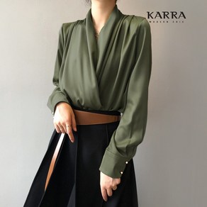 카라 KARRA 로맨틱셔링랩블라우스 A3F0418