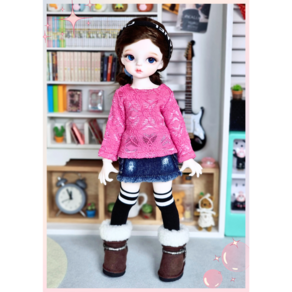 #파올라레이나 32cm ( 핫핑크 니트 ) #USD 26cm #도리스돌 30cm 옷[마구샵]#구체관절인형#bjd#인형옷#다락아이#관절바디#완제품, 파올라레이나 32cm, 1개