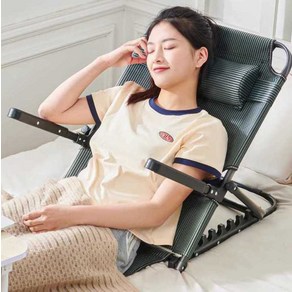 침대용 좌식의자 바닥의자 다용도 기숙사 테이블 접이식 지지대 원룸, 3. C형 7단계+헤드레스트