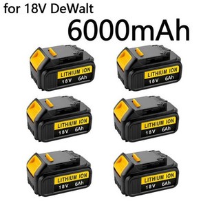 DeWalt MAX XR 전동 공구용 리튬 이온 배터리 교체 DeWalt 8V 배터리 도구 6.0Ah DCB200 DCB84 DCB8, 1개