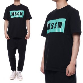 MSGM 21SS 박스 로고 반팔 티셔츠 3040MM67 217098