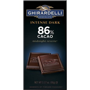 Ghiadelli Intense Dak Midnight Reveie 86% Cacao Ba 3.17 기라델리 인텐스 다크 미드나잇 레버리 86% 카카오 바 3.17온, 1개, 90g