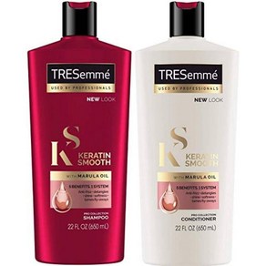 TRESemm 트레제메 케라틴 스무스 샴푸 컨디셔너 세트 마룰라 오일 함유 650ml, 1개