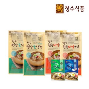 [청수식품] 평양 물냉면 360g 2개+함흥 비빔냉면 360g 2개+육수 300g 2개, 1개