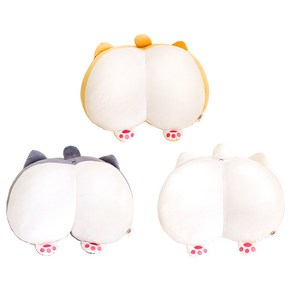 기프트앤돌 대형 모찌모찌 위도그 시바 허스키 백구 강아지 엉덩이쿠션 45cm, 1개