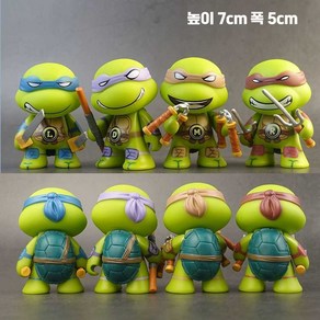 닌자 거북이 TMNT 인형 자동차 악세사리, 4개 세트 7cm (차량용 스티커 포함), 1개