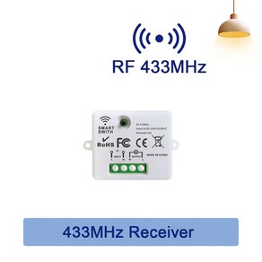 무선 리모컨 조명 스위치 LED 조명용 벽 패널 온 오프 송신기 AC 220V 10A 433MHz, 433Mhz Receive, 1개