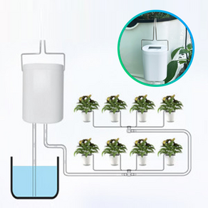 최대 8개 화분 식물 자동급수기, 화이트, 1개