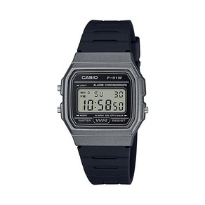 Casio 카시오 남성용 빈티지 쿼츠 캐주얼 시계 메탈 앤 레진 스트랩 블랙/화이트 F-91WM-7ACF