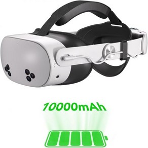 HATALKIN VR VR기기 10000m 헤드 스트랩메타 퀘스트 3 3와 되는 배터리 고속 충전 헤드셋의 재생 시간과 편안함을 연장하는 충전식 조절식 스트랩 Q1408852, White, 1개