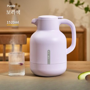 JEKO 가정용 보온보냉주전자 1500ml 2000ml 4가지색상, 1.52L 보라색 [48 시간 동안 따뜻하게 유지], 1개