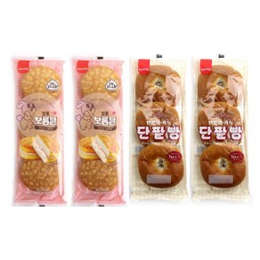 삼립 3입빵 4봉 세트 보름달 크림빵 단팥빵 카스테라, 보름2 단팥2, 1세트, 1.1kg