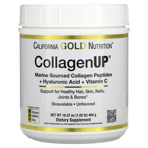 California Gold Nutrition CollagenUP 바다에서 얻은 하이드롤라이즈드콜라겐 ＋ 히알루론산 ＋ 비타민C 무맛 464g(16.37oz)