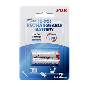 FDK 소니 충전지/ 4구 충전기 AA AAA 전지, 2개입, 2.FDK 충전지 800mAh