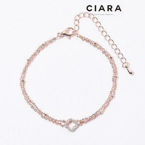 CIARA 14K Maclodio 풀샤이닝 클로버링 팔찌(GoldPlated)