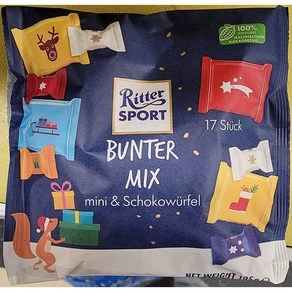 Ritter SPORT 리터스포트 분터 믹스 초콜릿 195g (17개입) / 독일