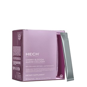 HECH Chey Blossom Maine Collagen - Dink Sachet HECH 벚꽃 마린 콜라겐 - 4 600mg의 마린 콜라겐과 천연 식물 추출물이 함유된, 1개, 7.45g