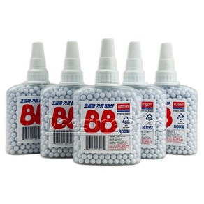 아카데미과학 BB건 800발 초음파 가공 비비탄 6mm BB탄 WHITE 화이트 흰색 17501, 5개