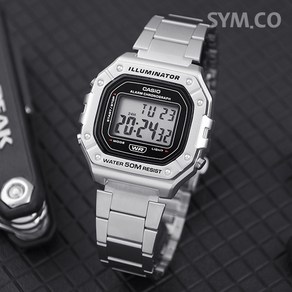 CASIO 카시오 디지털 전자 군인 메탈 손목 시계 W-218HD-1A