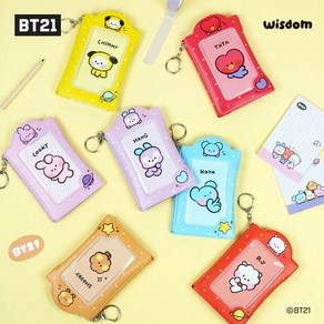 BT21 미니니 포토카드 키홀더 가방 열쇠고리 키링 코야 알제이 슈키 망 치미 타타 쿠키