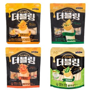 진주햄 천하장사 더블링 치즈소시지 4종(콰트로 뿌링 콘앤스윗치즈 청양마요) 250g 1세트, 4개