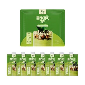 플라이밀 단백질 쉐이크 그린 파우치 녹차 말차 라떼 맛, 45g, 7개