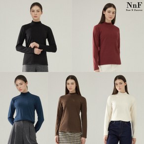 [Now n Foeve] NnF 여성 23FW 소프트 기모 모크넥 티셔츠 5종