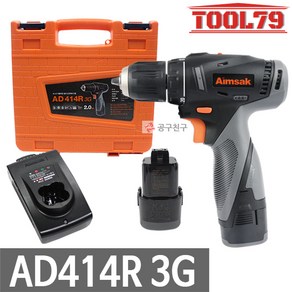 아임삭 AD414R 3G 충전드릴 14.4V 2.0Ah*2개 20단 토크조절 2단 속도조절, 2개