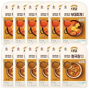 CJ 다담 바지락 순두부 냉이된장 정통된장 부대찌개 우렁강된장 청국장 찌개양념 140g (총12개), 6개