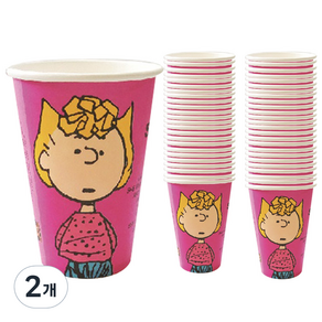 PEANUTS 컬러종이컵 390ml 핑크(샐리), 2개