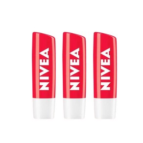 니베아 딸기 스트로베리 립케어 NIVEA Stawbey, 3개, 4.8g, 스트로베리 샤인