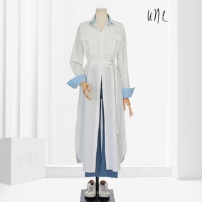 윈(une)[벨트SET][아우터연출]시크롱셔츠원피스