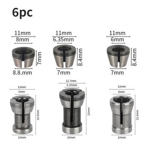 트리머비트세트 루터날 트리머날 둥근 평비트 샤프트 슬리브 라우터 비트 목공 밀링 커터 페이스 밀 카바, 01 6pc, 1개