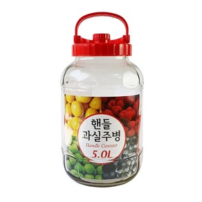 경성리빙아트 만다라 과실주 유리 병 담금주 매실 효소, 1개, 5L