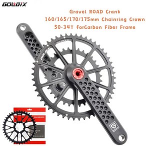 GOLDIX CNC 자전거 크랭크 세트 BSA BB92 그래블 로드 카본 프레임용 체인링 크라운 5034T 160mm 165mm 170mm 175mm