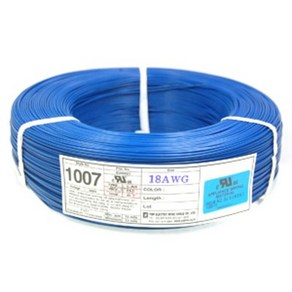 와이어(전선) 절단 판매 (10미터 단위 판매) AWG18/AWG20/AWG22/AWG24/KS VSF 0.5mmsq/KS VSF 0.75mmsq, UL1007 AWG18 검정색, 1개