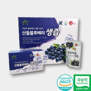 국내산 무농약 블루베리즙 100% 블루베리 과일즙 과채주스, 30개, 80ml