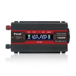 녹원 한국형 콘센트 순수계단파 차량용 인버터 지속출력 800W, 12V, 1개