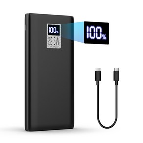 LUODONG 보조배터리 고속충전 10000 mAh PD 22.5W C타입, 10000mAh, 블랙/Black