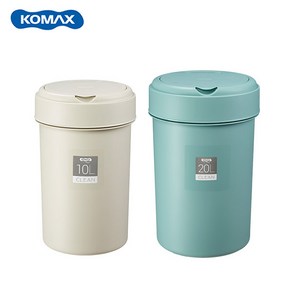 코멕스 클린 종량제 휴지통 사무실 원형 쓰레기통, 10L, 베이지, 1개