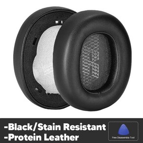 [호환]헤드폰 이어패드 교체 헤드셋 이어 패드 JBL 라이브 650BTNC 660NC E65BTNC 듀엣 NC 헤드폰 액세서리 쿠션 수리, Black PoteinLeathe, 1개