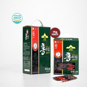 6년근 홍삼스틱 홍타임/진세노사이드 함량15mg/g !!(15g x 100개입)