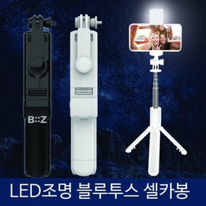 로디사 LED 조명 삼각대 셀카봉 블루투스, SS50 화이트, 1개
