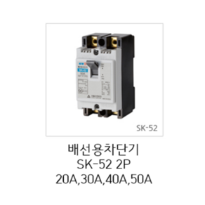 [서울산전주식회사] 산업용 배선용차단기 SK-52 2P30A 5kA 차단기 MCCB 서울산전배선차단기, 1개