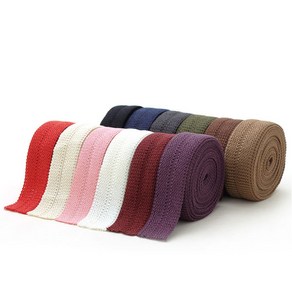 소잉데일리] 바인딩 모음 고무줄 울 가죽 테이프 단색 컬러 의류 가방 소품 장식, 와인, 1개