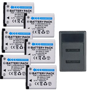 EN-EL10 Li-42B NP-45 CNP-80 D-LI63 카메라 배터리 후지 카메라용 1500mAh 3.7V, 01 6battey 1chage, 한개옵션1