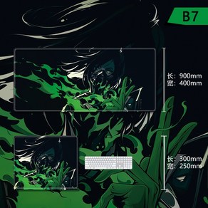 발로란트 마우스패드 장패드 인테리어장식품 제트 레이즈 바이퍼 35종, 800x300mm, 3mm, AA, 1개