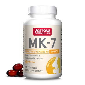 Jaow Fomulas MK-7 90 mcg - Bioactive Fom of Vitamin K2 - 60 Sevings (Softgels) - Fo Bone & Ca, 60정, 1개