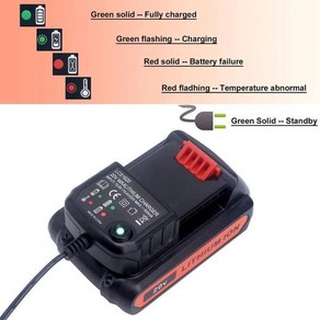 BLACK DECKER용 충전식 배터리 충전기 LCS1620 LBXR20 LBX20 LBX4020 LB2X4020 부품용 20V, [02] US plug, 1개